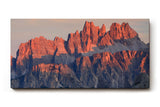 Sinus Art Wandbild 120x80cm Spektakuläre Felsformationen der Dolomiten im rötlichen Licht der untergehenden Sonne