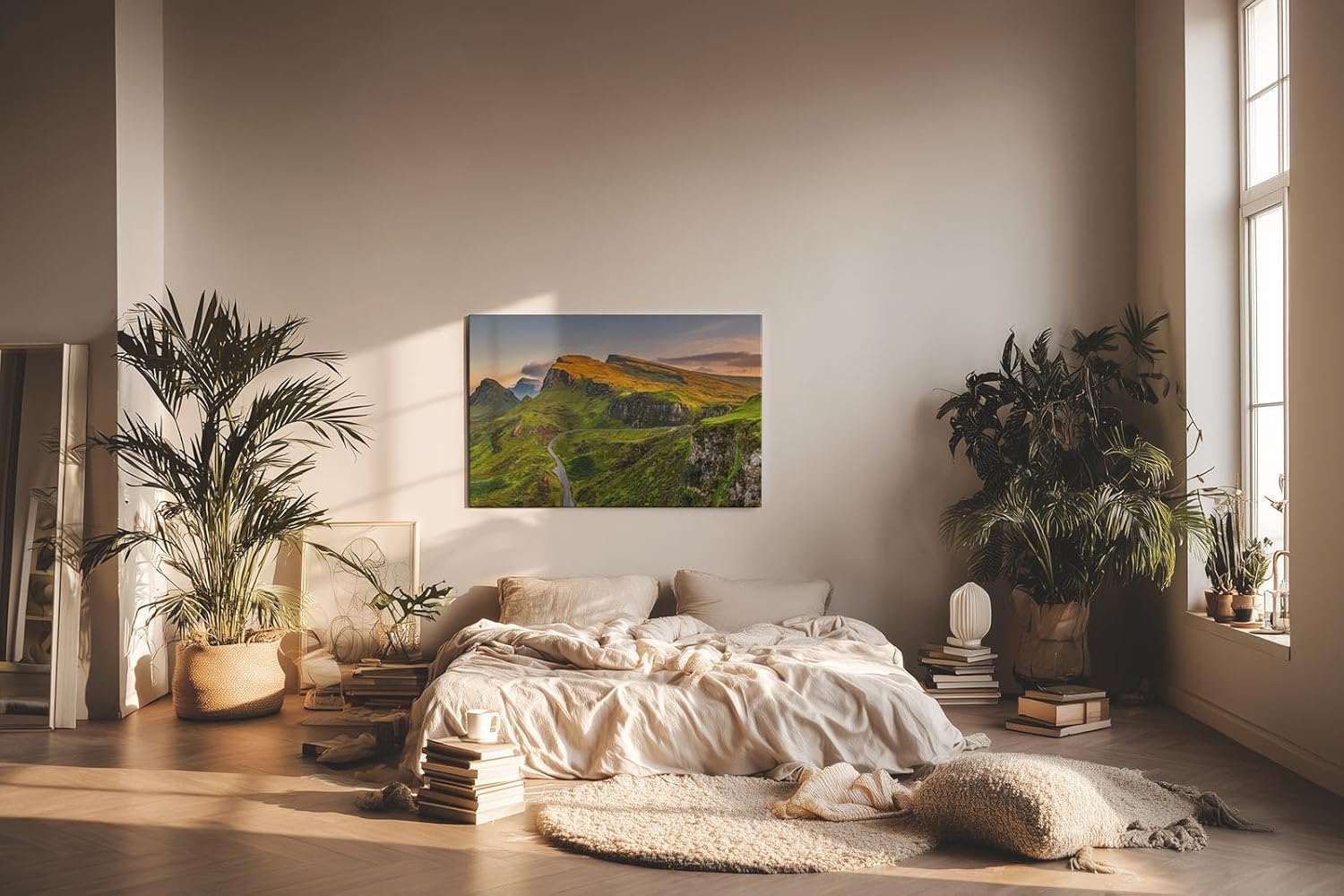 Sinus Art Wandbild 120x80cm Atemberaubende Hügellandschaft mit kontrastreichem Spiel aus Licht und Schatten