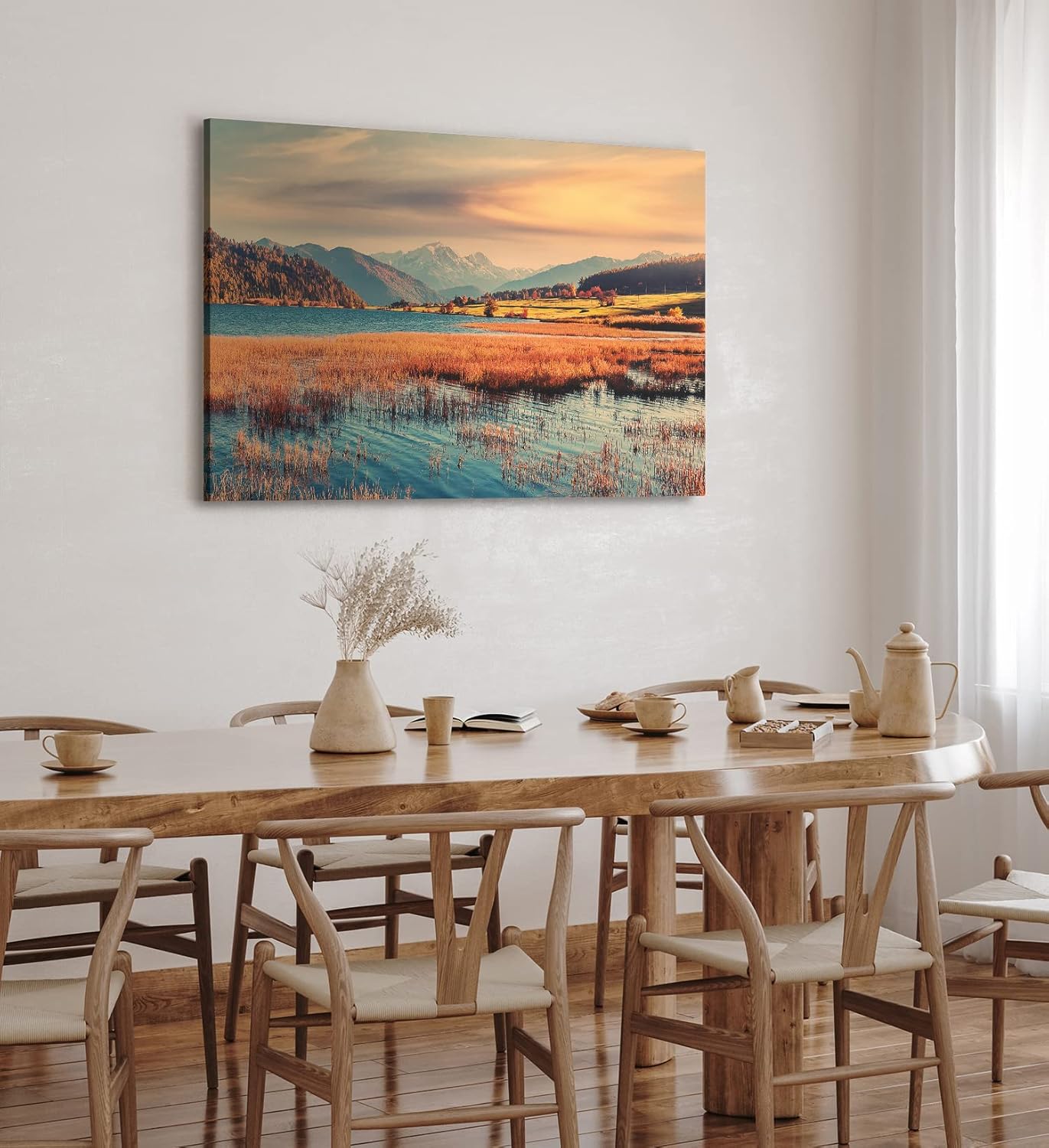 Paul Sinus Wandbild 120x80cm Berge Natur Landschaft See Wälder Gebirge Sonnenuntergang
