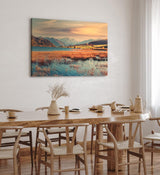 Paul Sinus Wandbild 120x80cm Berge Natur Landschaft See Wälder Gebirge Sonnenuntergang