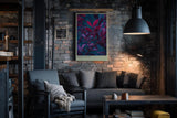 Paul Sinus Wandbild in 40x60cm Night Leaves – elegante Pflanzenblätter in stimmungsvoller Abendfarbpalette aus Pink, Lila und Blau