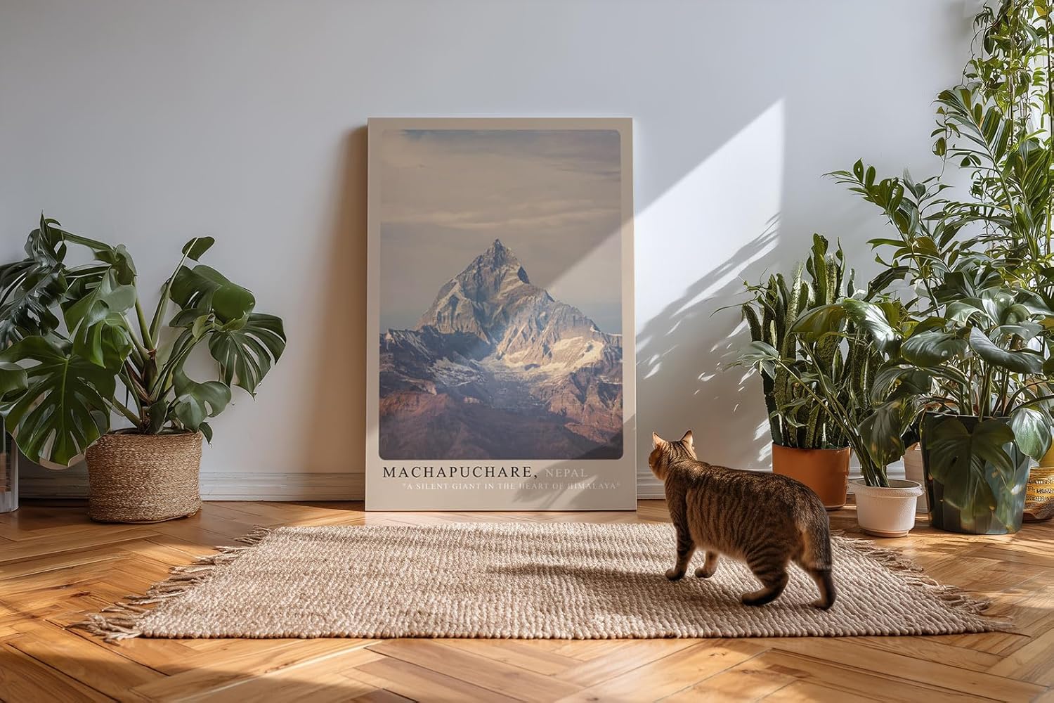 Paul Sinus Kunstdruck 40x60cm Machapuchare mit Himalaya-Gipfel in Nepal vor ruhigem Himmel