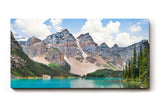 Sinus Art Wandbild 120x80cm Kristallklarer See vor majestätischer Bergkulisse mit intensiver Spiegelung
