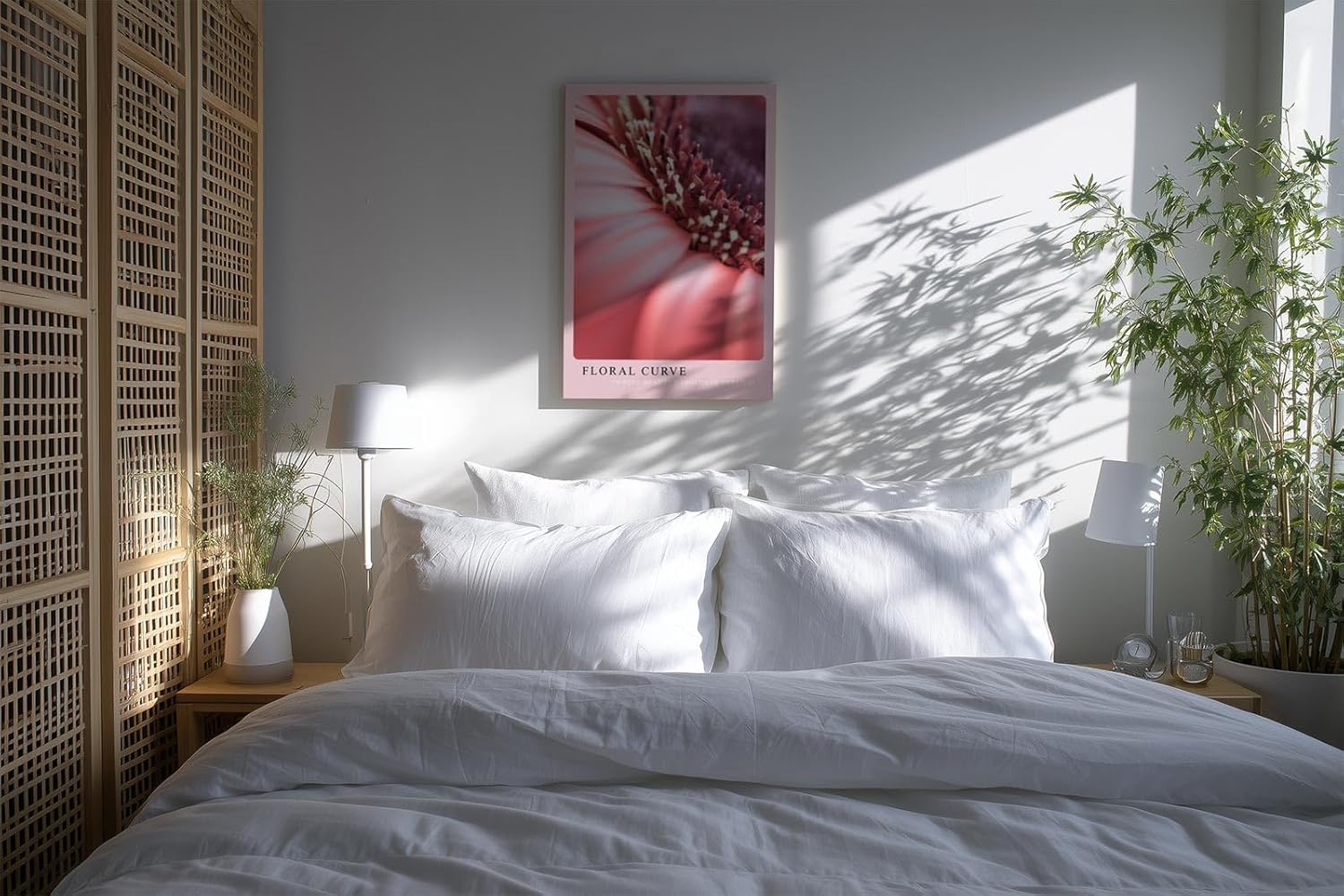 Paul Sinus Kunstdruck 40x60cm Floral Curve mit Makroaufnahme einer rosa Blüte in sanfter Kurve