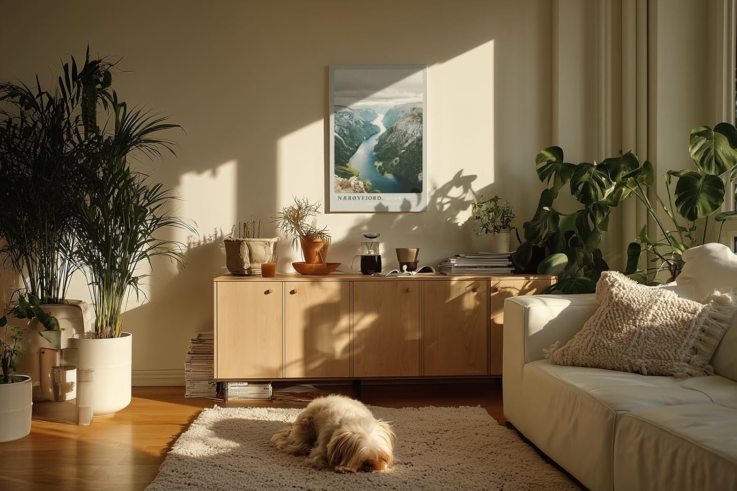 Paul Sinus Kunstdruck 40x60cm Nærøyfjord Norwegen mit spektakulärer Fjordlandschaft und Bergen
