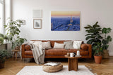 Sinus Art Wandbild 120x80cm Der leuchtende Eiffelturm inmitten der Stadt sorgt für Eleganz und Fernweh im Raum