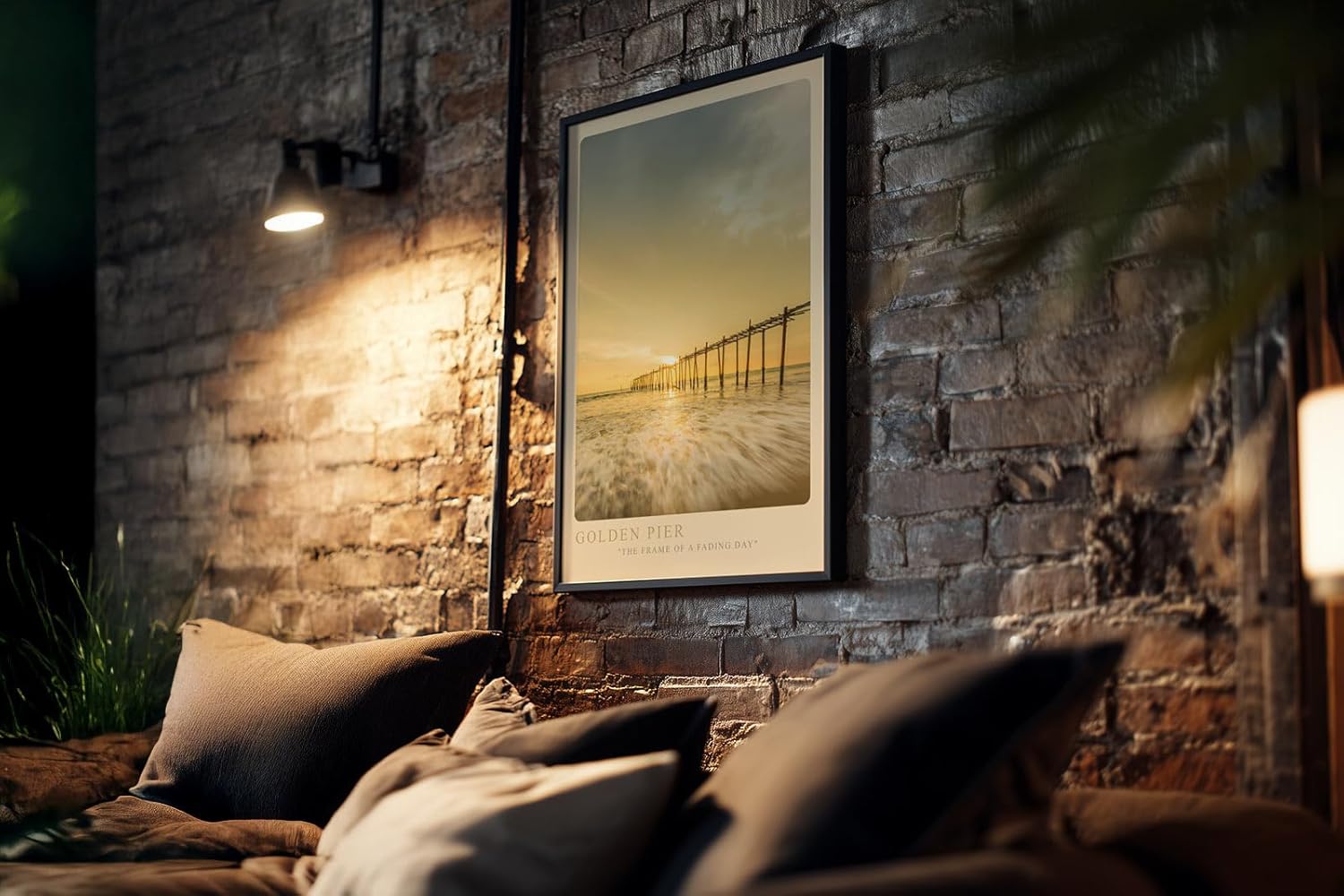 Paul Sinus Kunstdruck 40x60cm Golden Pier Steg im goldenen Licht The Frame of a Fading Day