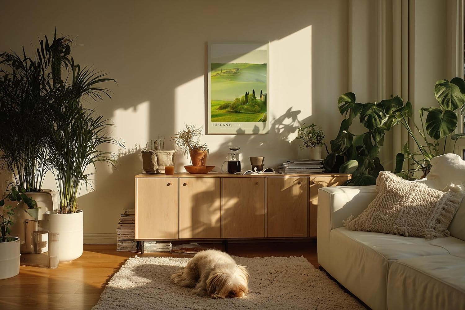 Paul Sinus Kunstdruck 40x60cm Tuscany Italy toskanische Hügellandschaft im Morgenlicht mit mediterraner Harmonie