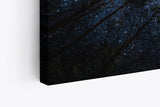 Wandbild 120x80cm Sternenhimmel Nacht Wald Bäume Baumkronen Milchstraße