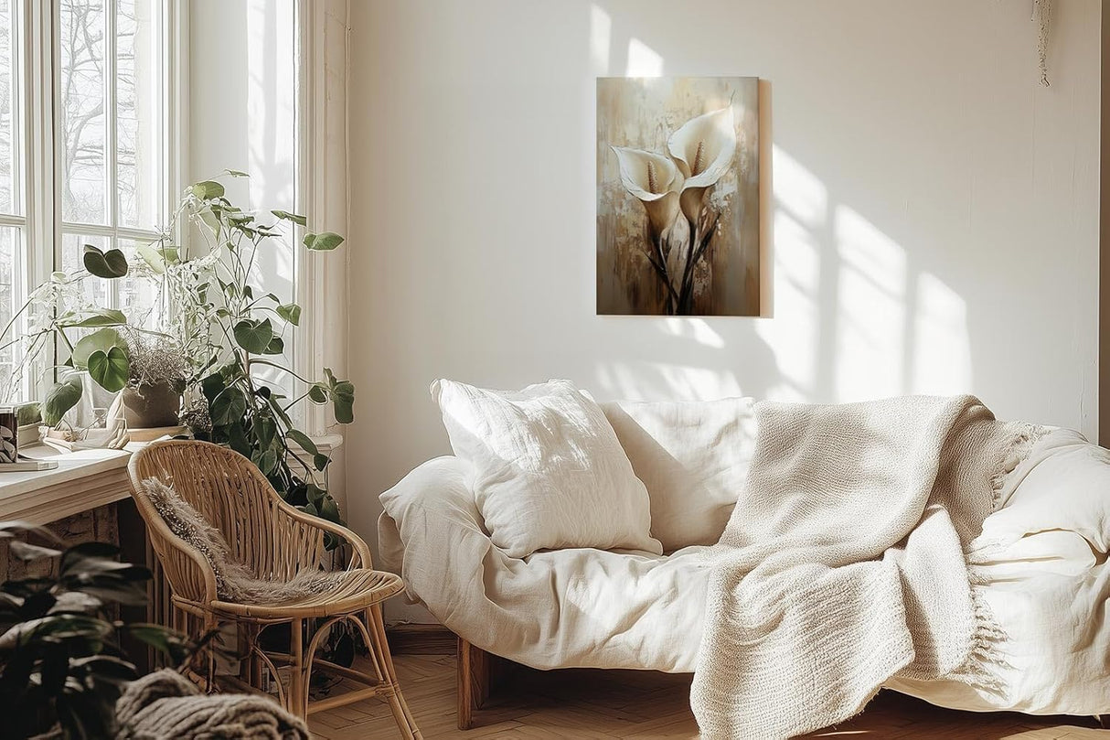 Paul Sinus 60x90cm Wandbild Calla in Creme – Stilvolle Eleganz in floraler Perfektion Blume