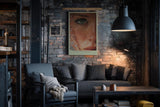 Paul Sinus Wandbild in 40x60cm Eye of Still Waters hyperrealistisches Nahporträt eines grünen Auges mit Wassertropfen