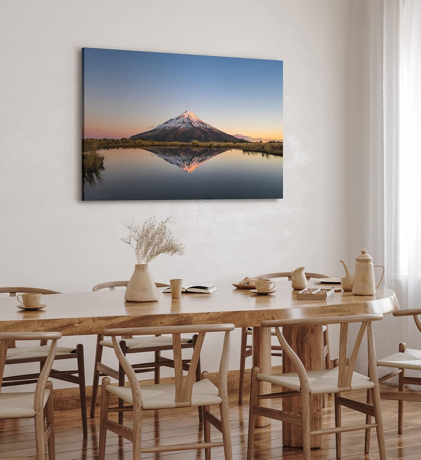 Paul Sinus Wandbild 120x80cm Taranaki Vulkan Neuseeland See Berg Sonnenuntergang