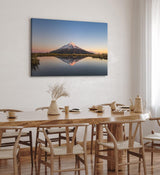 Paul Sinus Wandbild 120x80cm Taranaki Vulkan Neuseeland See Berg Sonnenuntergang
