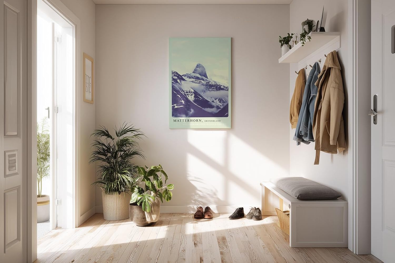 Paul Sinus Kunstdruck 40x60cm Matterhorn – majestätisches Bergpanorama in Wolken und Schnee