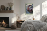 Paul Sinus Leinwandbild 40x60cm Velox Stratos Leinwandbild rotes Auto in glänzendem Finish futuristisches Design und aerodynamische Eleganz