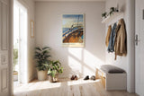 Paul Sinus Kunstdruck 40x60cm Ocean Journey mit Holzdeck eines Segelboots und Blick aufs offene Meer