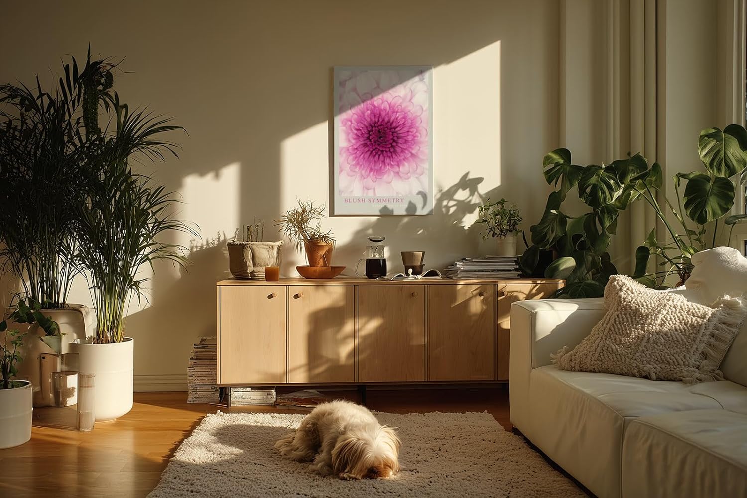 Paul Sinus Kunstdruck 40x60cm Blush Symmetry Rosafarbene Blüte in perfekter Anordnung Perfection in Pink Petals