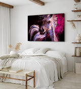 Paul Sinus Wandbild 120x80cm Pferd Wildpferd Mustang Kunstvoll Abstrakt Rosa