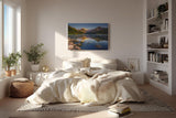Sinus Art Wandbild 120x80cm Faszinierende Berglandschaft mit ruhigem See und perfekter Spiegelung für harmonische Raumwirkung