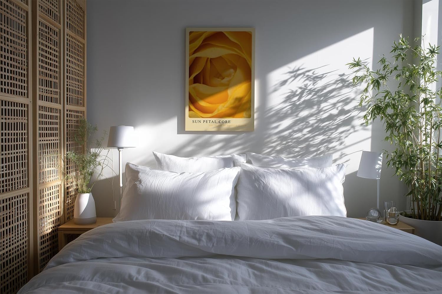 Paul Sinus Kunstdruck 40x60cm Sun Petal Core Gelbe Rose Blüte Makro Nahaufnahme Wärme Natur