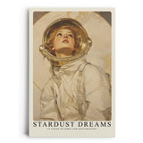 Paul Sinus Leinwandbild 60x90cm Leinwandbild Stardust Dreams – Faszinierende Illustration einer Astronautin mit verträumtem Blick, futuristische Eleganz