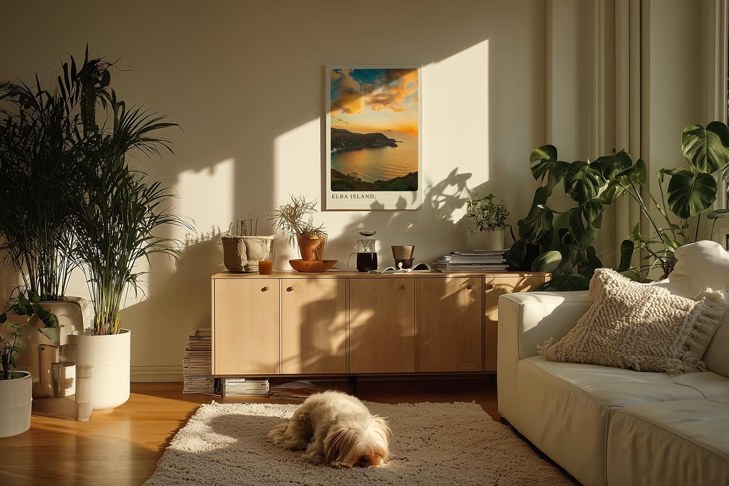Paul Sinus Kunstdruck 40x60cm Elba Island – italienische Küste im Sonnenuntergang über dem Meer