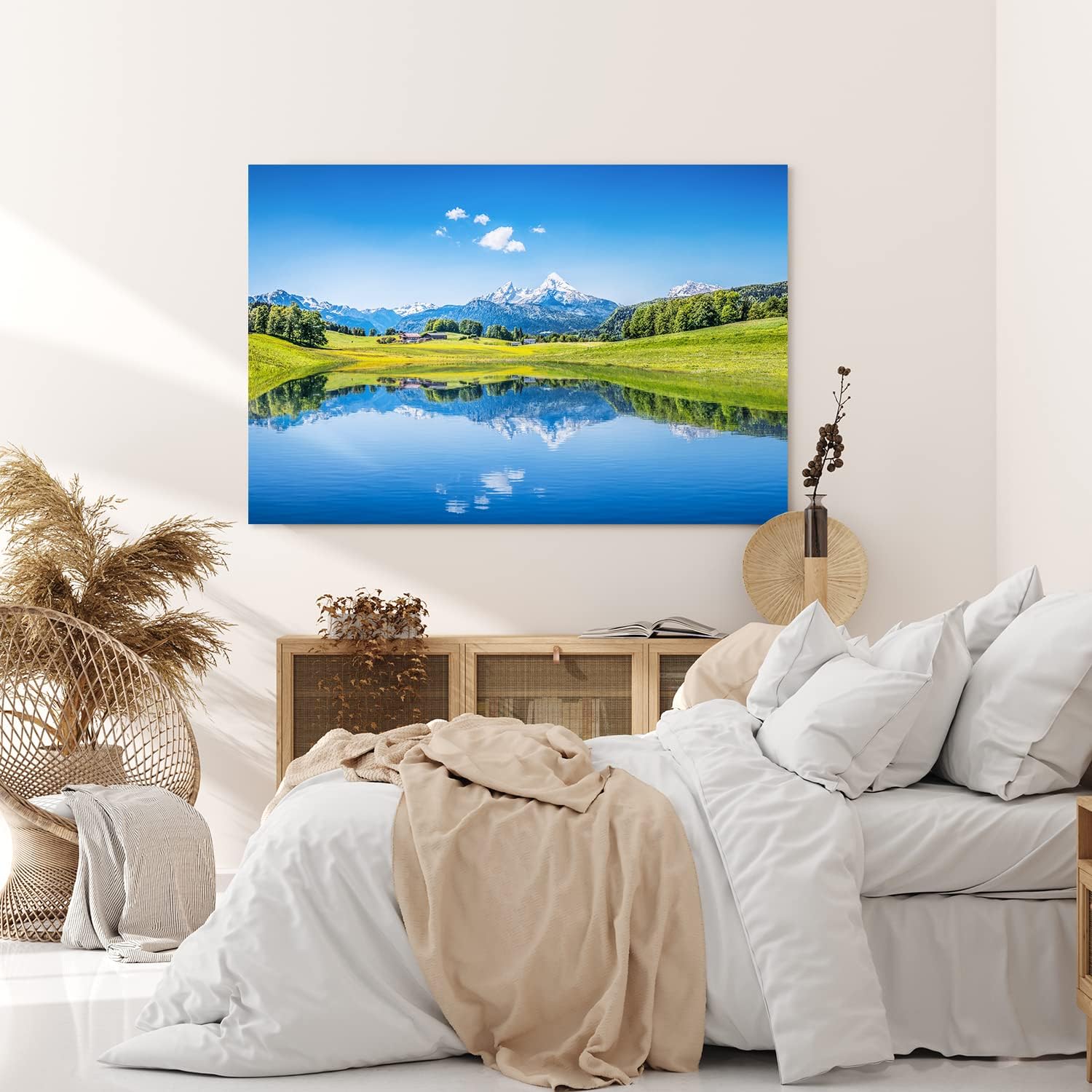 Paul Sinus Wandbild 120x80cm Alpen Alpensee Berglandschaft See Blau Natur Schneegipfel
