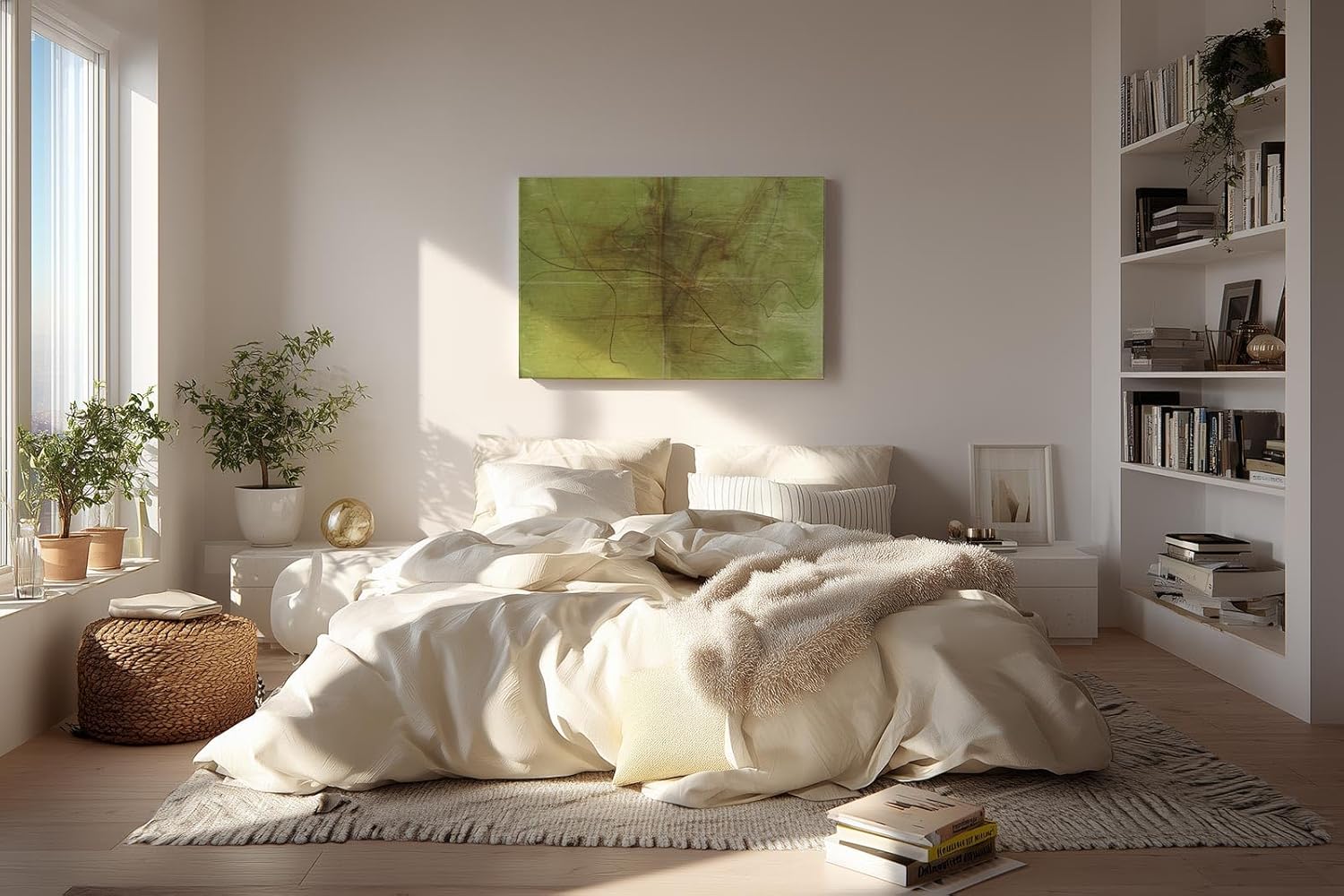 Sinus Art Wandbild 120x80cm Die feinen braunen Linien wirken wie gezeichnet und geben dem Bild eine natürliche Dynamik