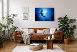 Sinus Art Wandbild 120x80cm Kraftvolle Meeresfarben mit Lichtbrechung in künstlerischer Ausführung