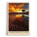 Paul Sinus Leinwandbild 40x60cm Mirror of the Desert – Namib-Wüste, Namibia, Sonnenuntergang, Reflexion, Baum, Landschaft, Natur, Himmel, Sanddünen