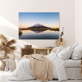 Paul Sinus Wandbild 120x80cm Taranaki Vulkan Neuseeland See Berg Sonnenuntergang
