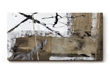 Sinus Art Wandbild 120x80cm Abstrakte Elemente in Schwarz, Weiß und Braun mit grafischen Linien und Symbolen
