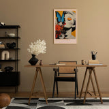 Paul Sinus Leinwandbild 40x60cm Schmetterlingskuss – Elegantes Pop-Art-Porträt mit leuchtenden Farben, floralen Elementen und surrealer Ästhetik