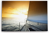 Paul Sinus Wandbild 120x80cm Segelschiff Segelboot Meer Horizont Sonnenuntergang Segel