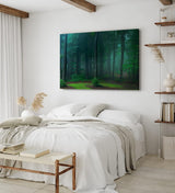 Paul Sinus Wandbild 120x80cm Dunkler Wald Bäume Natur Grün Moos