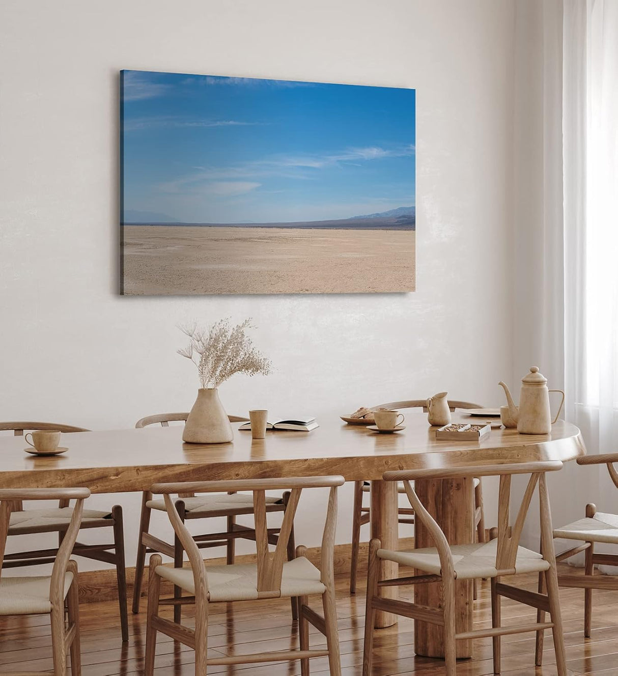 Paul Sinus Wandbild 120x80cm Wüstenlandschaft Wüste Horizont Berge blauer Himmel