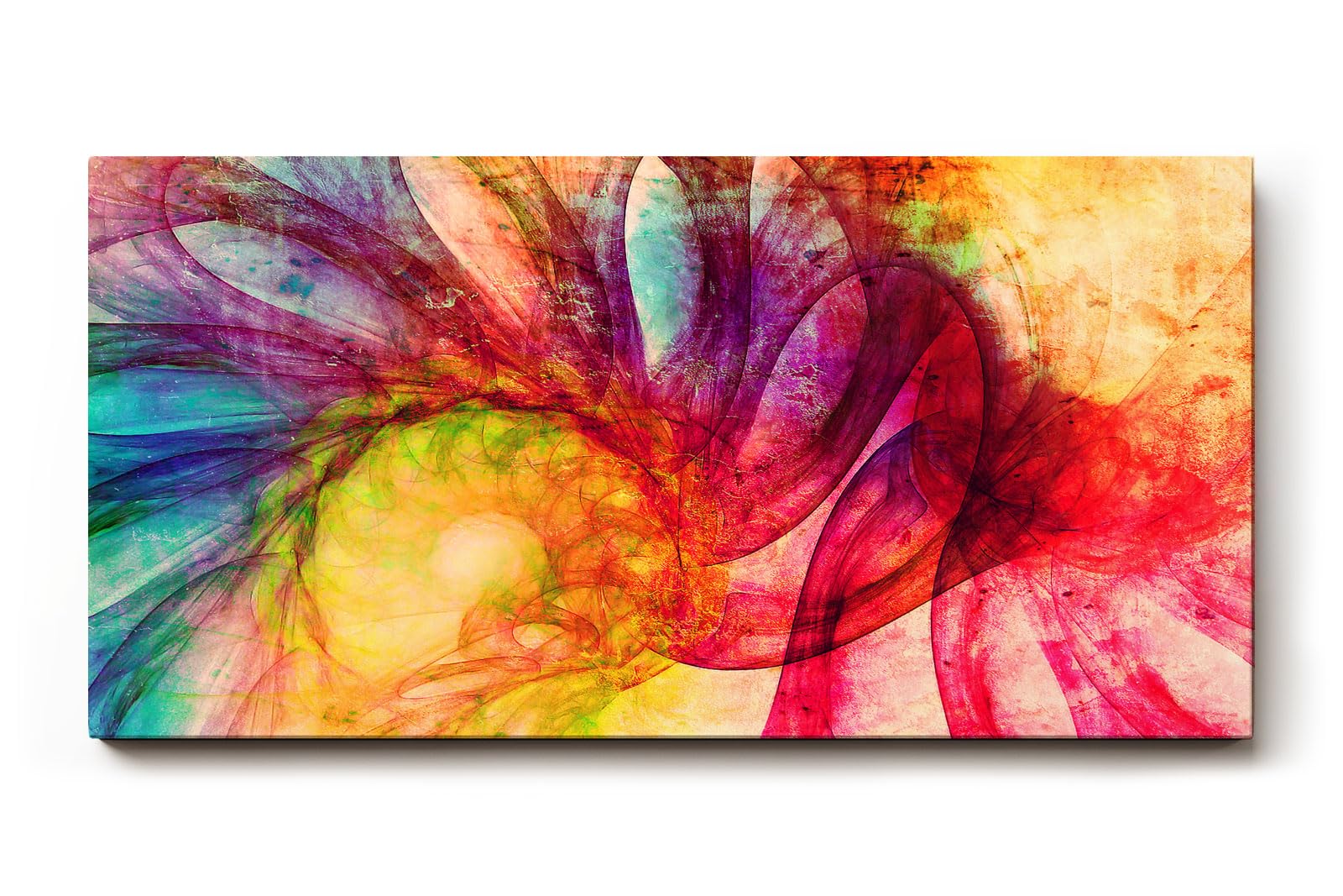 Sinus Art Wandbild 120x80cm Die floralen Linien und Farbverläufe erzeugen einen frischen lebendigen Eindruck im Raum