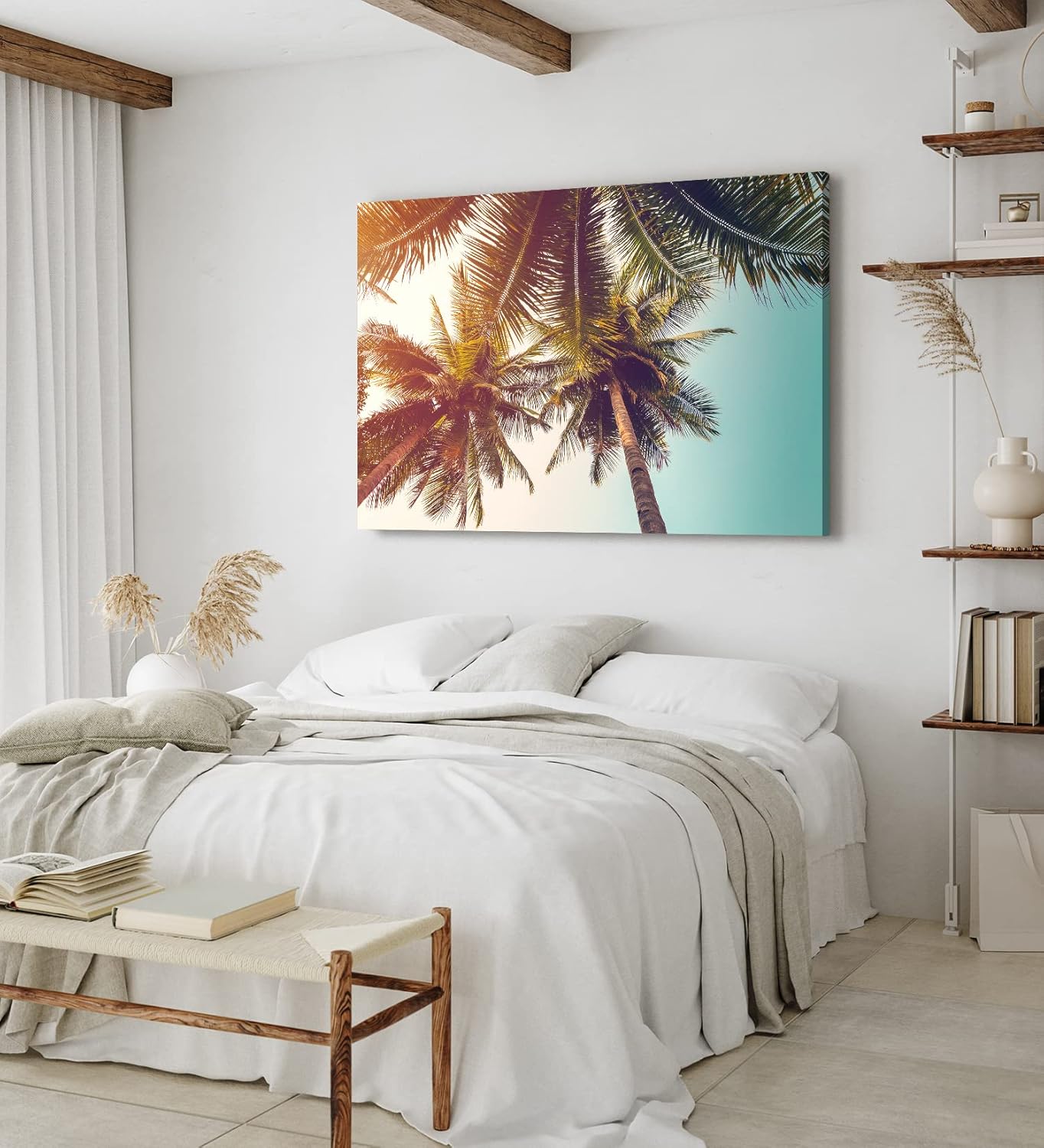 Wandbild 120x80cm Palmen Süden Sonnenschein Sommer Himmel Südsee