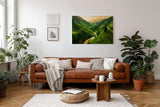 Sinus Art Wandbild 120x80cm Reisterrassen und Flusstal im weichen Licht der Morgensonne mit weiter Perspektive
