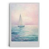 Paul Sinus Leinwandbild 40x60cm verträumtes Segelboot auf ruhigem Meer mit sanften Pastelltönen und harmonischer Lichtstimmung – kunstvolles Leinwandbild