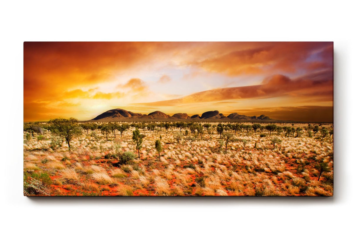Sinus Art Wandbild 120x80cm Das warme Licht des Sonnenuntergangs verleiht der Szene Tiefe und emotionale Wärme