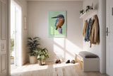 Paul Sinus Kunstdruck 40x60cm Common Kingfisher – Eisvogel auf Ast in brillanter Nahaufnahme mit leuchtenden Farben