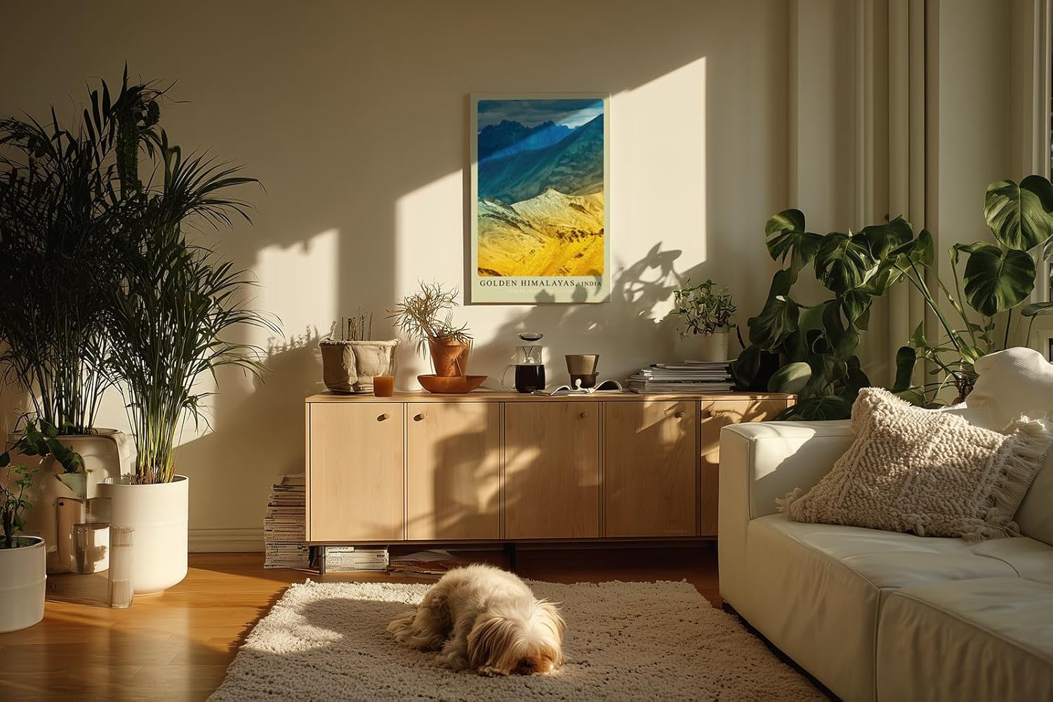 Paul Sinus Kunstdruck 40x60cm Goldene Himalayas in Indien – erhabene Natur zwischen Himmel und Erde in Farbe eingefangen