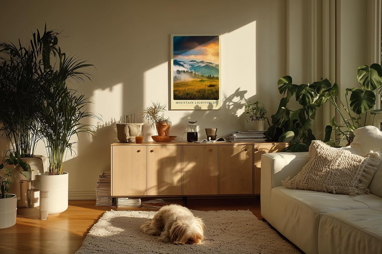 Paul Sinus Kunstdruck 40x60cm Mountain Lightfields Sonnenaufgang Berglandschaft Natur Himmel Nebel Panorama
