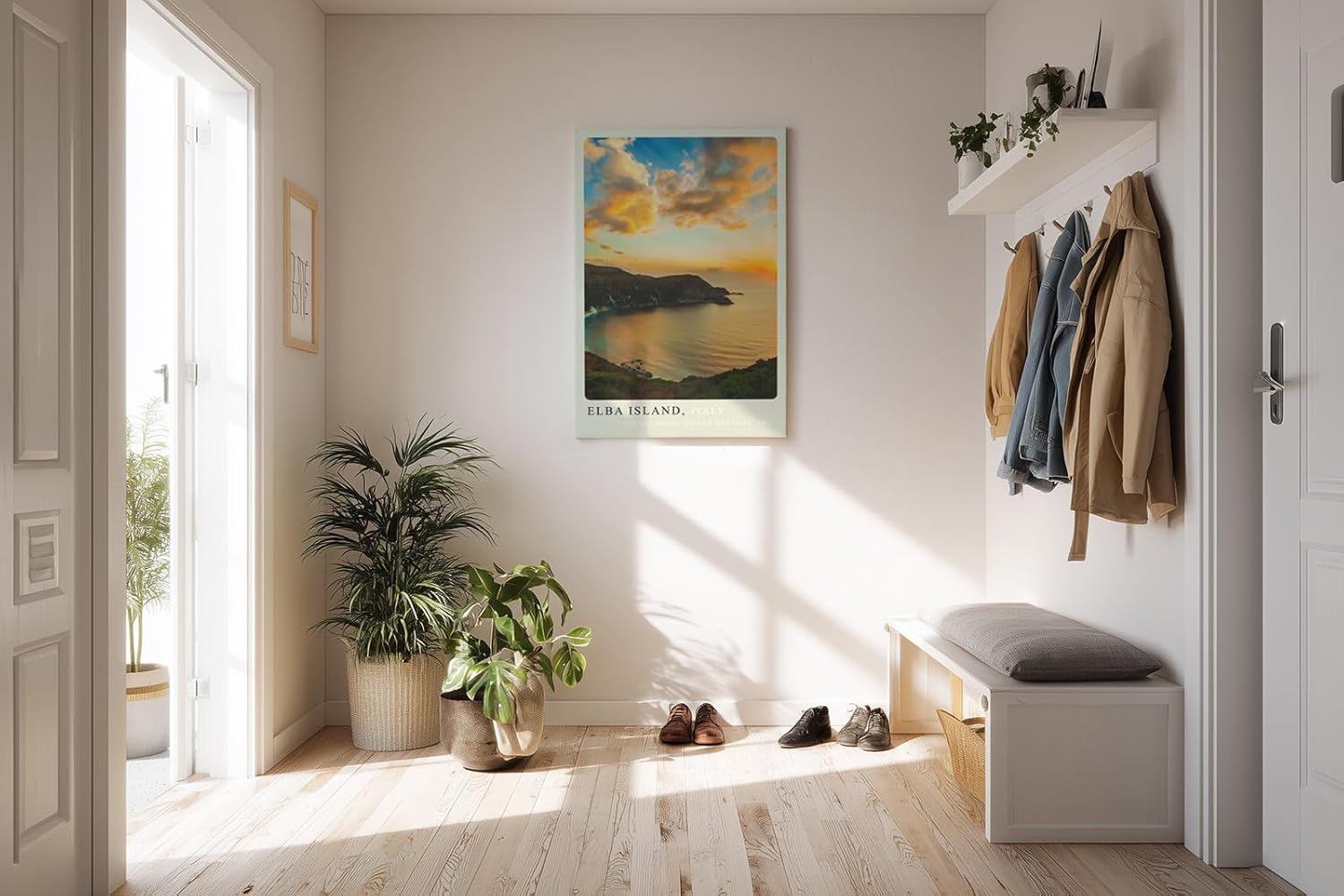 Paul Sinus Kunstdruck 40x60cm Elba Island – italienische Küste im Sonnenuntergang über dem Meer