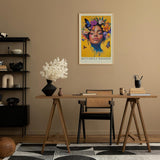 Paul Sinus Leinwandbild 60x90cm Leinwandbild Schmetterlingsflüstern – Ausdrucksstarkes Porträt mit floralen Akzenten und Schmetterlingen