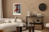 Paul Sinus Leinwandbild 60x90cm Lady in Red – Frau, Rot, Kunst, Regenschirm, Leidenschaft, Eleganz, Sinnlichkeit, Mystik, Emotion, Bewegung, Abstrakt