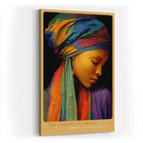 Paul Sinus Wandbild in 40x60cm The Colors of Grace afrikanische Frau mit buntem Kopftuch in detailreicher moderner Malerei für elegante Wohnakzente