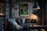 Paul Sinus Wandbild in 40x60cm Eye of the Jungle – Nahaufnahme eines Leoparden im dichten Blätterdach