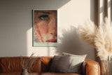Paul Sinus Wandbild in 40x60cm Eye of Still Waters hyperrealistisches Nahporträt eines grünen Auges mit Wassertropfen